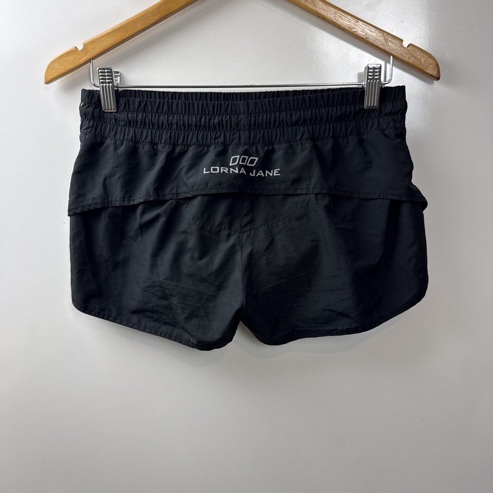 Lorna Jane Active Original Run Shorts Womens XSmall Black LJ Excel Running Zip